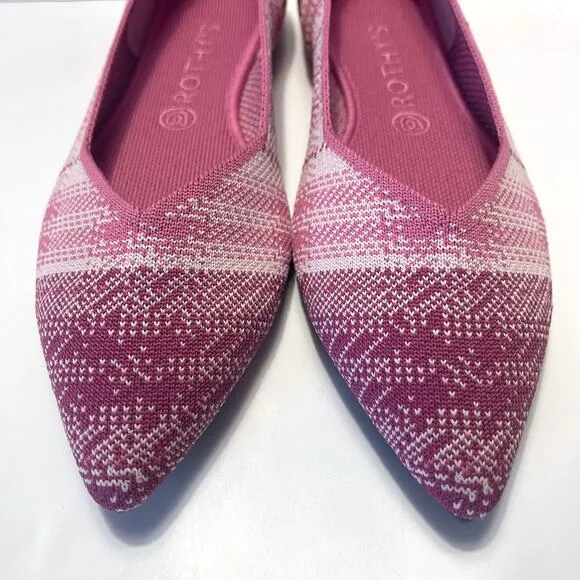 ROTHY'S NWOT Rare Breast Cancer Awareness Pointed Flats in Pink Size 11.5