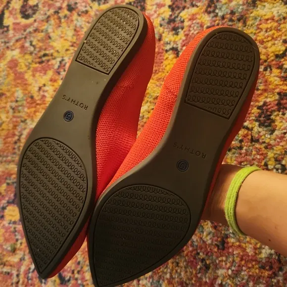 Rothy's  Orange Retired Slip on textile Knit Pointed toe Flats size W9