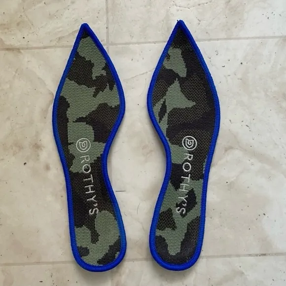 Rothy's Pointed Toe Olive Camo Slip-on Knit Ballet Flats size 7