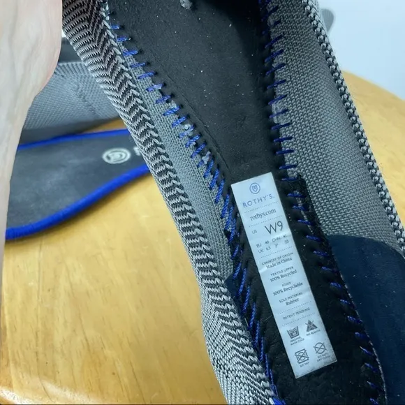 Rothy‘s pointy toed gray ballet flats 9