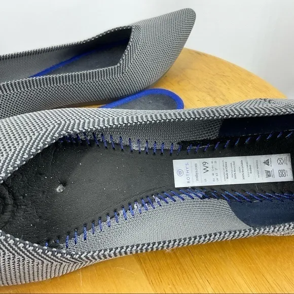 Rothy‘s pointy toed gray ballet flats 9