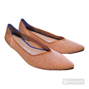 Rothy's Rare Size 9 Amber Herringbone Metallic The Point Ballet Flat Shoes