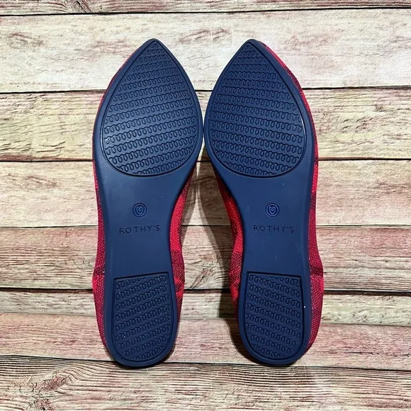Rothy’s Red Camo Pointed Flats