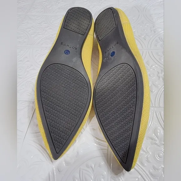 Rothy's Sunshine Yellow The Point Ballet Flats Women's Size 9.5
