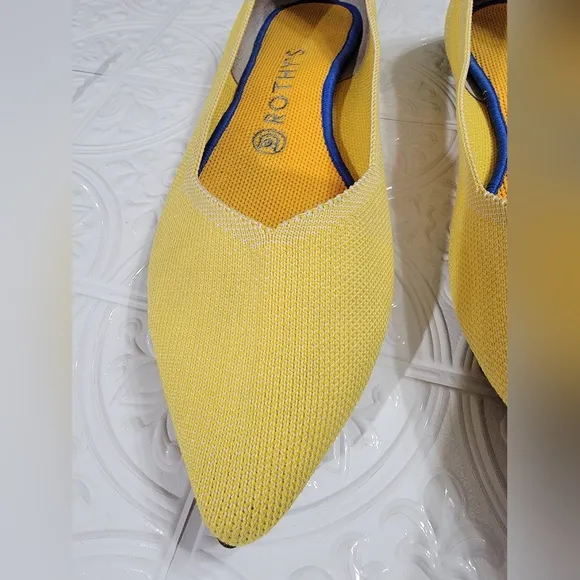 Rothy's Sunshine Yellow The Point Ballet Flats Women's Size 9.5