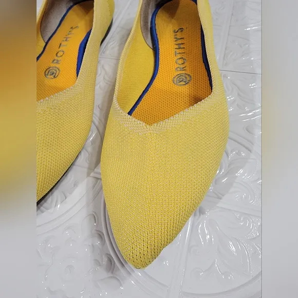 Rothy's Sunshine Yellow The Point Ballet Flats Women's Size 9.5