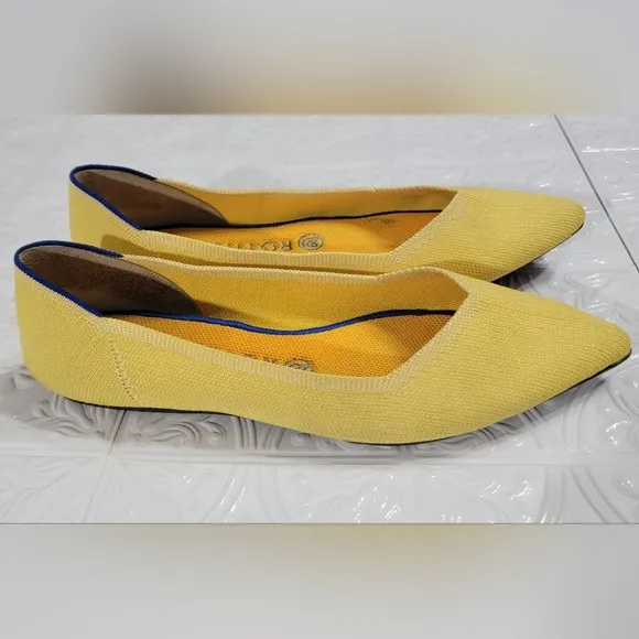 Rothy's Sunshine Yellow The Point Ballet Flats Women's Size 9.5