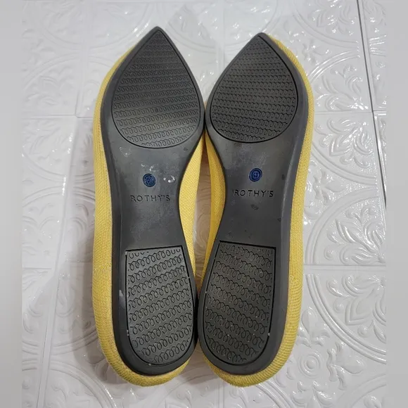 Rothy's Sunshine Yellow The Point Ballet Flats Women's Size 9.5