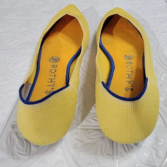 Rothy's Sunshine Yellow The Point Ballet Flats Women's Size 9.5
