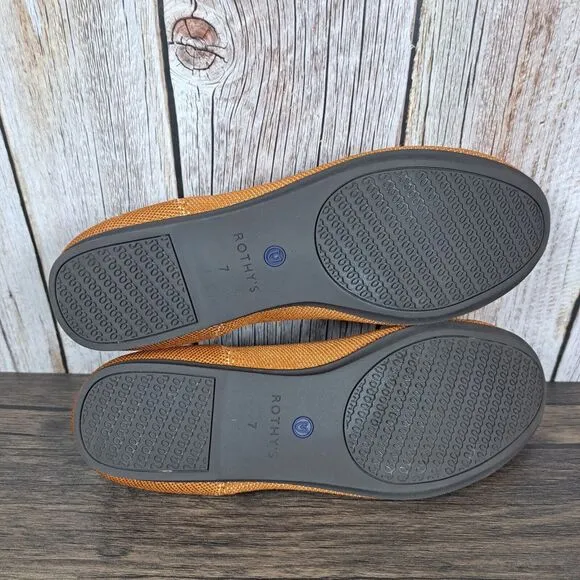 Rothy's The Flat Amber Textile Women's Sz 7 Slip On Ballet Flats (GUC)