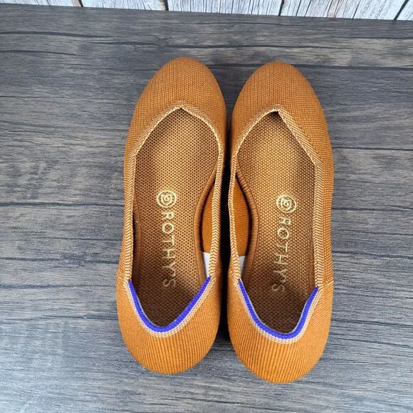 Rothy's The Flat Amber Textile Women's Sz 7 Slip On Ballet Flats (GUC)