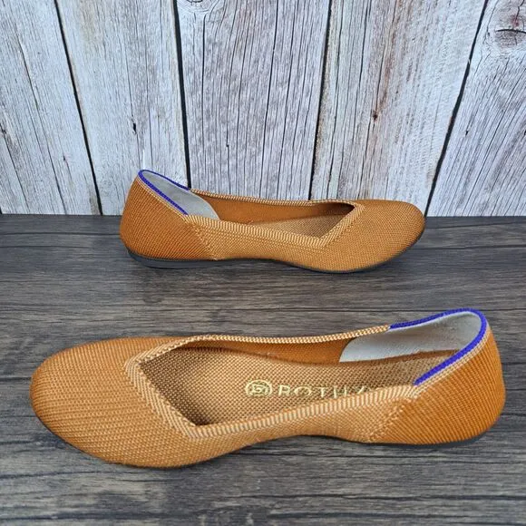 Rothy's The Flat Amber Textile Women's Sz 7 Slip On Ballet Flats (GUC)