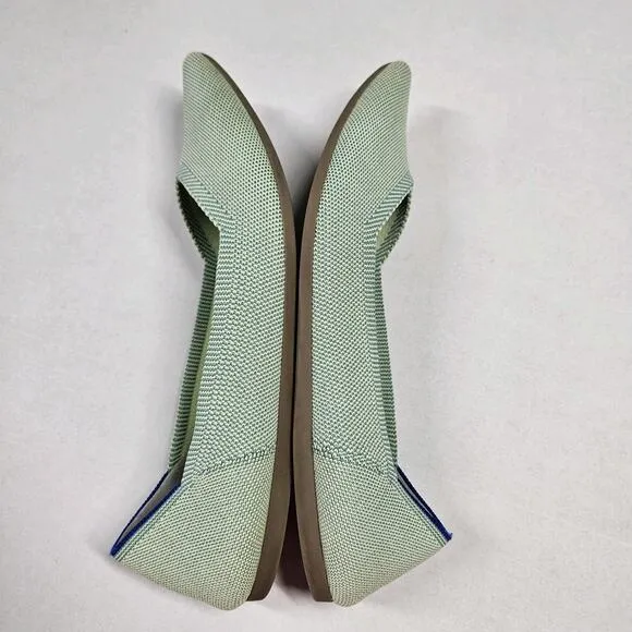 Rothy's The Point Ballet Flats Womens Size 10 Mint Green Pointed Toe Knit Office
