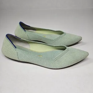 Rothy's The Point Ballet Flats Womens Size 10 Mint Green Pointed Toe Knit Office