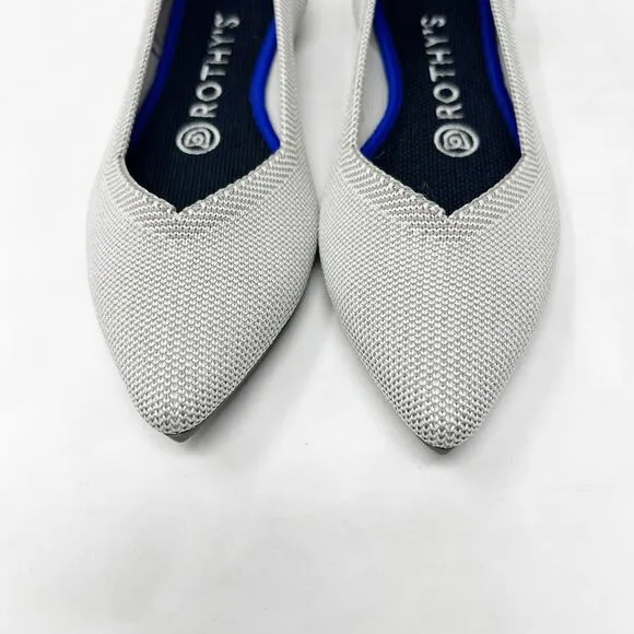 [Rothy’s] The Point Birdseye Gray Slip On Washable Ballet Flats Pointed Toe 6.5
