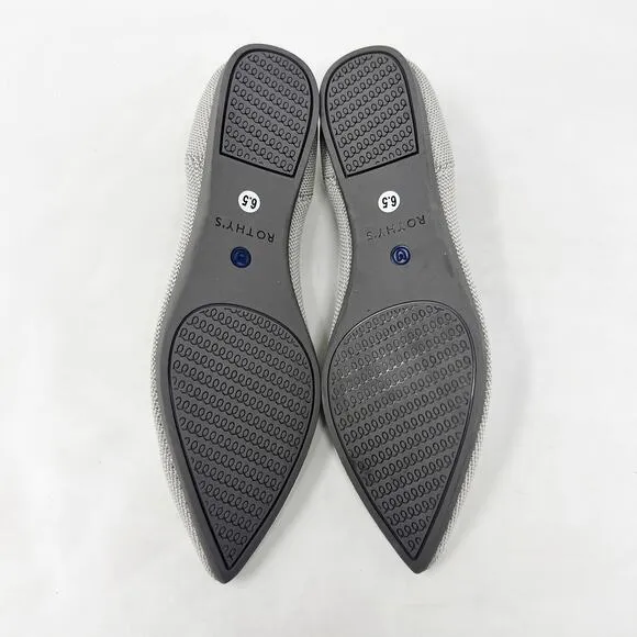 [Rothy’s] The Point Birdseye Gray Slip On Washable Ballet Flats Pointed Toe 6.5