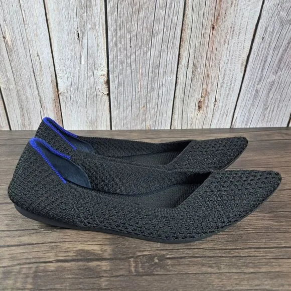 Rothy's The Point Black Honeycomb Ballet Flats Women's Sz 10 (Retired)