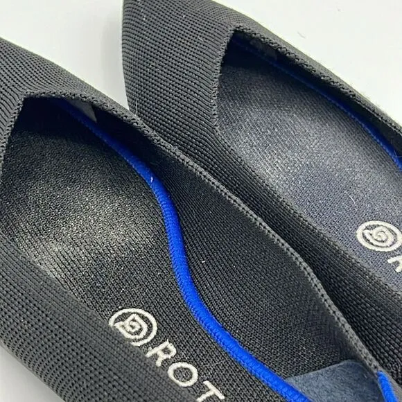 Rothy's The Point Black Pointed Toe Flats Shoe Recycled Earth Friendly B21