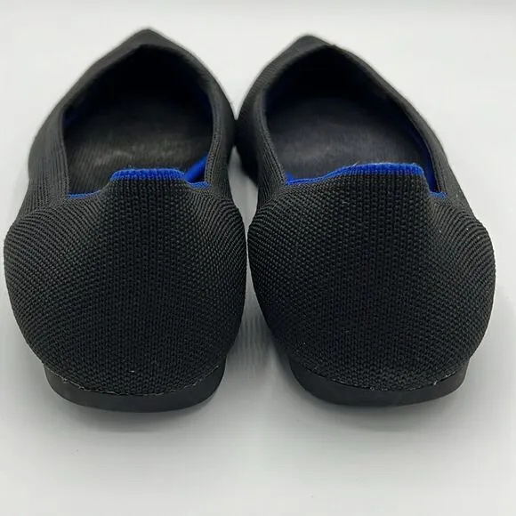 Rothy's The Point Black Pointed Toe Flats Shoe Recycled Earth Friendly B21