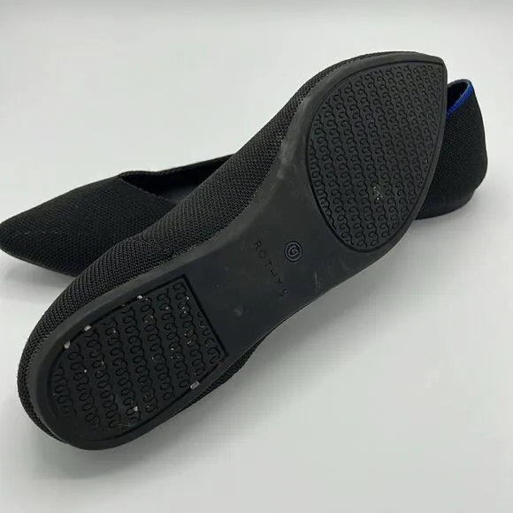 Rothy's The Point Black Pointed Toe Flats Shoe Recycled Earth Friendly B21
