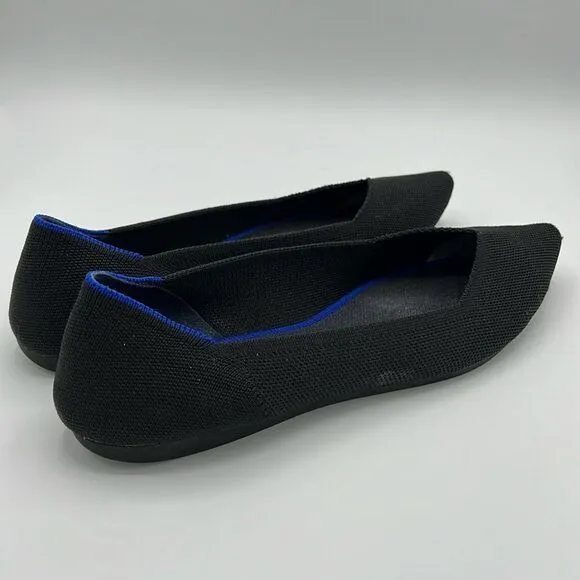 Rothy's The Point Black Pointed Toe Flats Shoe Recycled Earth Friendly B21