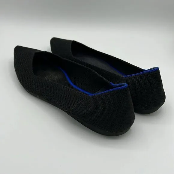 Rothy's The Point Black Pointed Toe Flats Shoe Recycled Earth Friendly B21