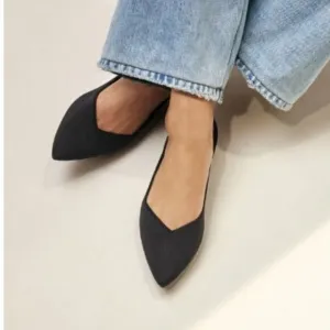 Rothy's The Point Black Pointed Toe Flats Shoe Recycled Earth Friendly B21