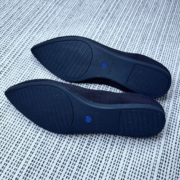 Rothy's The Point Black Shoes Ballet Flats Pointed Toe Soft Recycle Size W8