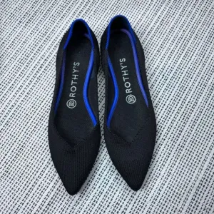 Rothy's The Point Black Shoes Ballet Flats Pointed Toe Soft Recycle Size W8