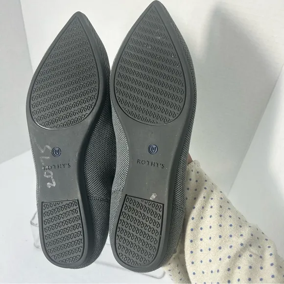 Rothy’s The Point Cloud Gray Birdseye Ballet Flats 8.5W