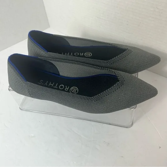Rothy’s The Point Cloud Gray Birdseye Ballet Flats 8.5W
