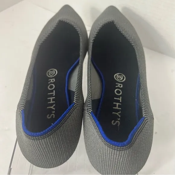 Rothy’s The Point Cloud Gray Birdseye Ballet Flats 8.5W