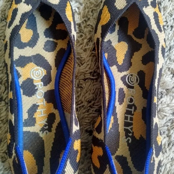 Rothy’s The Point Desert Cat ballet Flats animal print sz 7,5
