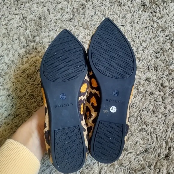 Rothy’s The Point Desert Cat ballet Flats animal print sz 7,5