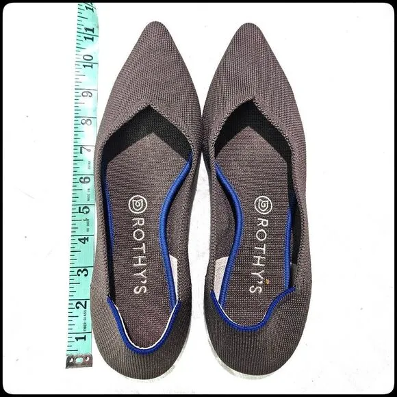 ROTHY'S The Point Flat Mink Dusty Purple Retired Pointed Toe Flats Shoes EUC 9.5
