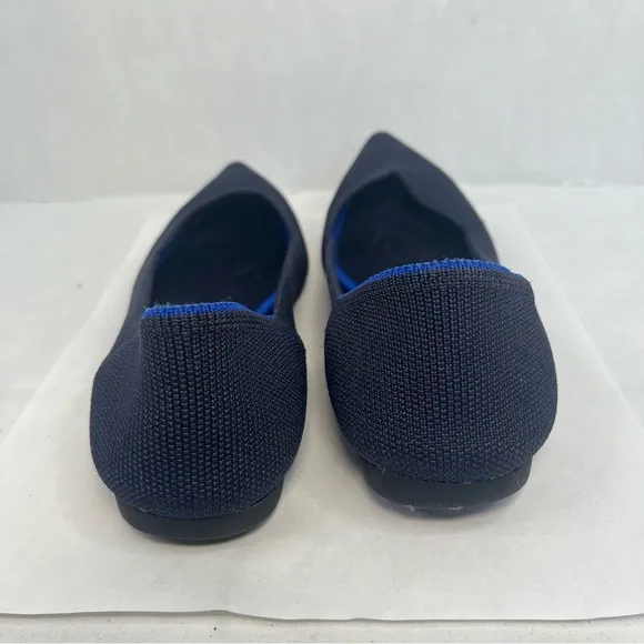 Rothy’s The Point Flat Pointed Toe Ballet Flats Sandals Navy Blue Women 7