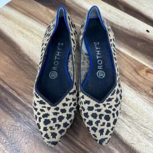 ROTHYS The Point Flats Leopard Cheetah Cat Slip On Pointed Toe Shoe Women’s 7