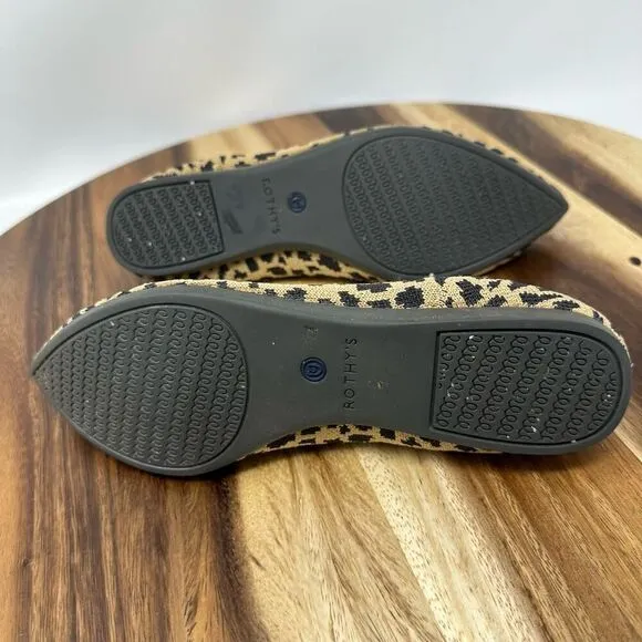 ROTHYS The Point Flats Leopard Cheetah Cat Slip On Pointed Toe Shoe Women’s 7