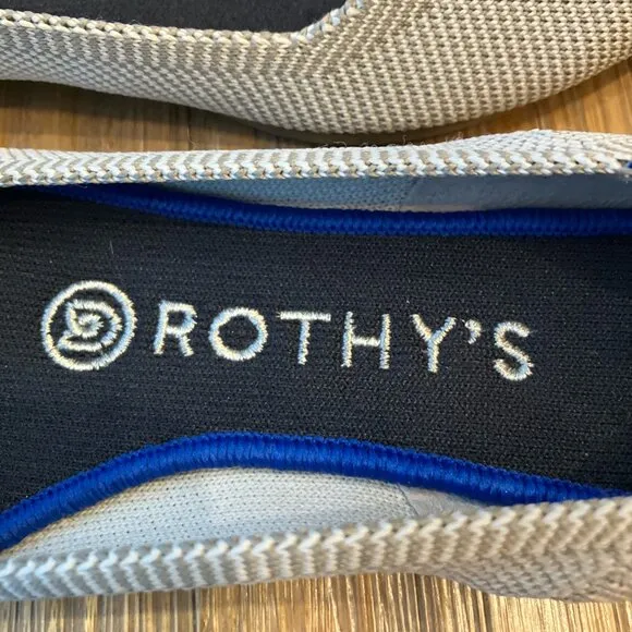 Rothy's The Point Flax RARE color pointed washable slip on flats size 6