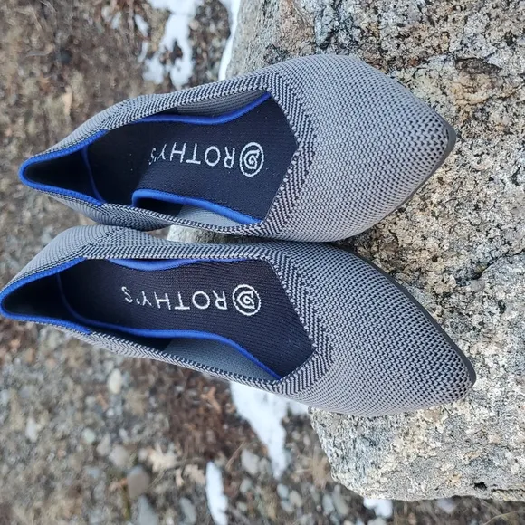 Rothy's The Point Gray Birdseye Ballet Slip-On Flats Size 6