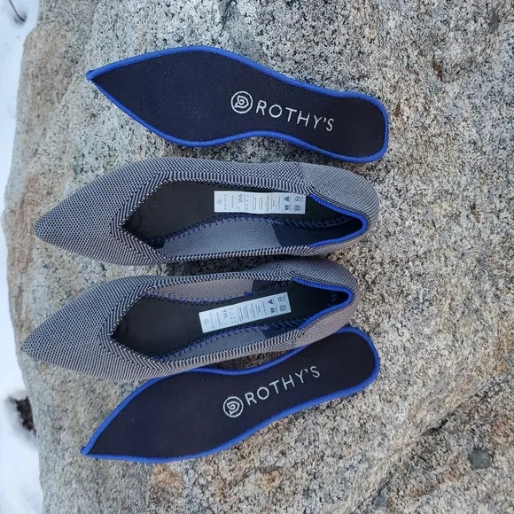 Rothy's The Point Gray Birdseye Ballet Slip-On Flats Size 6