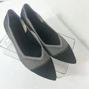 Rothy’s The Point Gray Mist Herringbone Cap Toe Ballet Flats 9w