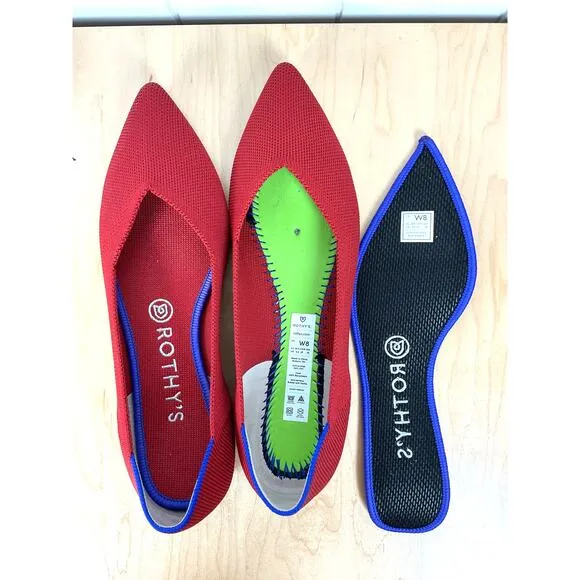 Rothy's The Point II Pointed Toe Flats in Lollipop Size 8