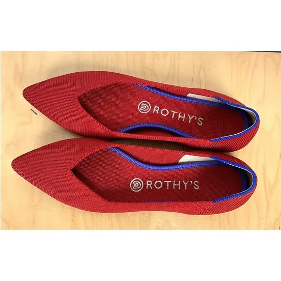 Rothy's The Point II Pointed Toe Flats in Lollipop Size 8