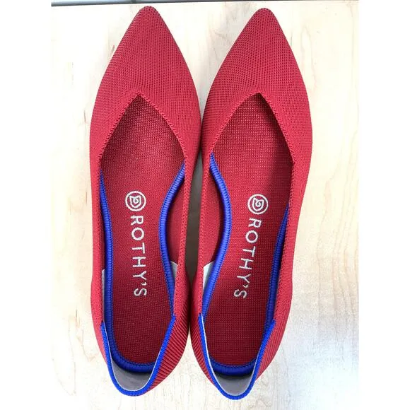 Rothy's The Point II Pointed Toe Flats in Lollipop Size 8