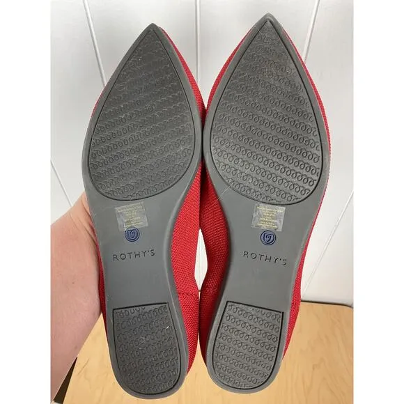 Rothy's The Point II Pointed Toe Flats in Lollipop Size 8