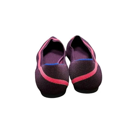 Rothy's The Point in Maroon Neon Stripe Size 9.5