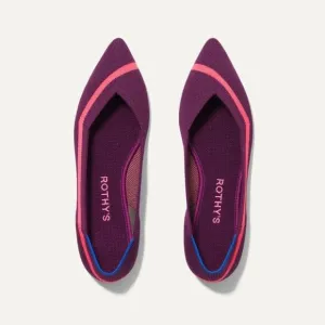 Rothy's The Point in Maroon Neon Stripe Size 9.5