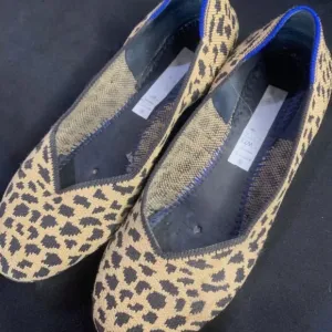 ROTHY'S The Point Leopard Cheetah Animal Print Pointed Ballet Flats Sz 7.5 EUC