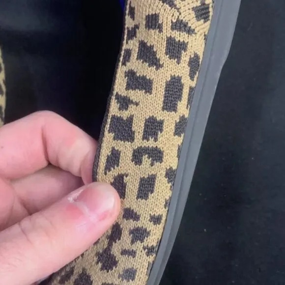 ROTHY'S The Point Leopard Cheetah Animal Print Pointed Ballet Flats Sz 7.5 EUC